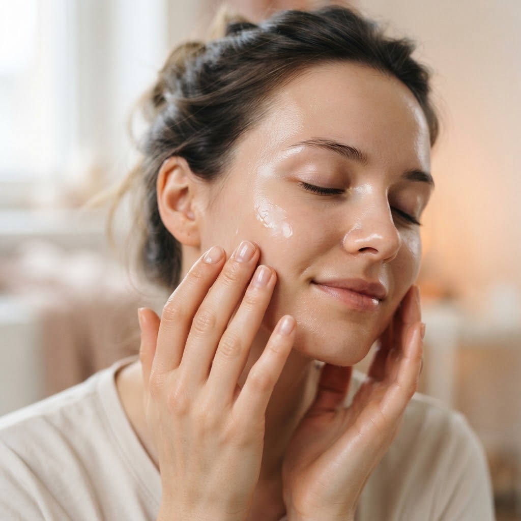 Mãos com skincare